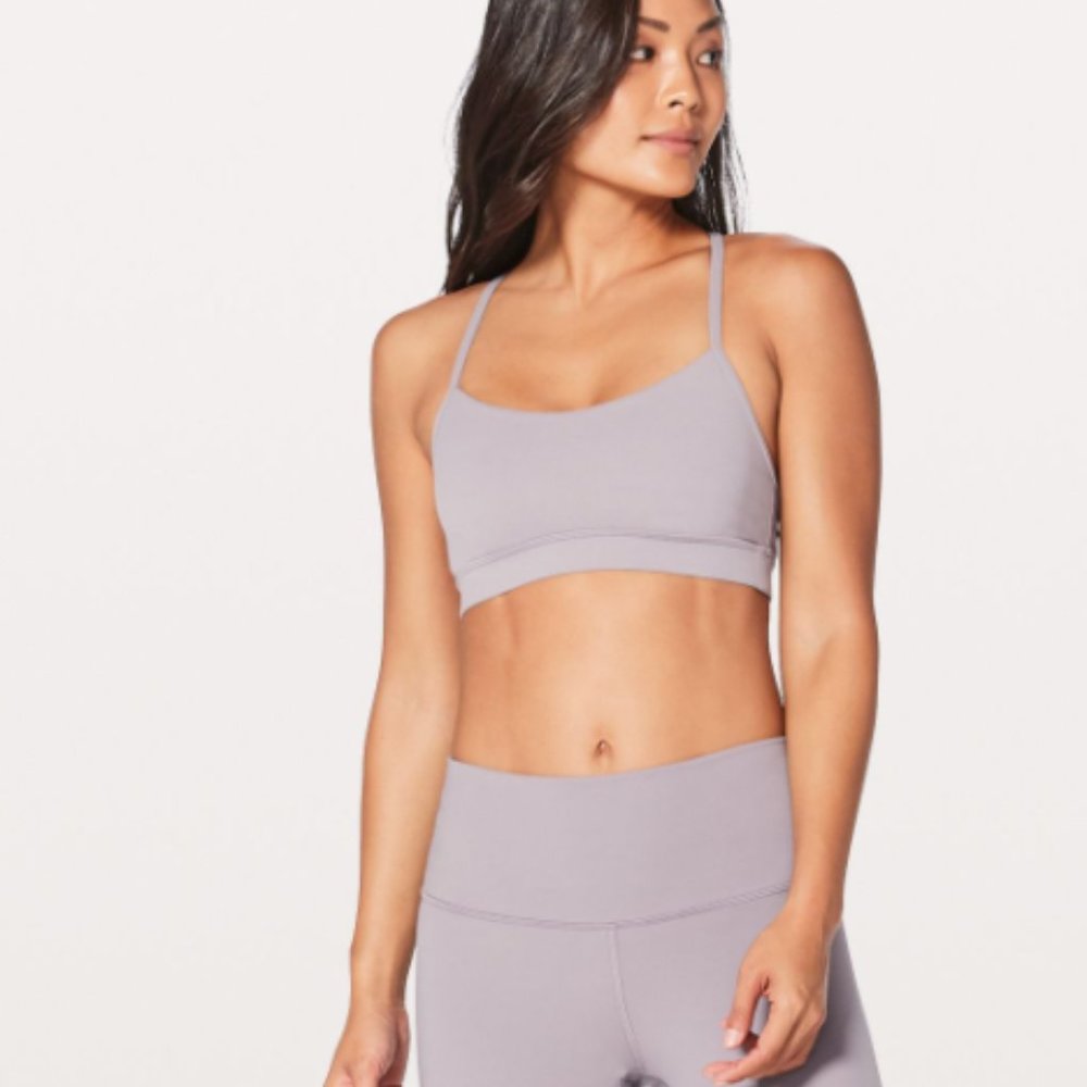 Lululemon Light Grey Flow Y Nulu Bra Light Support, A–C Cups